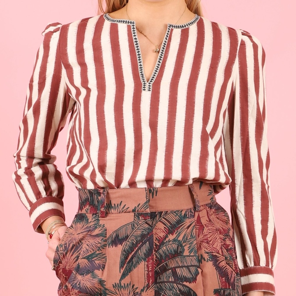 EMPORIO SIRENUSE KATE IKAT STRIPE SHIRT